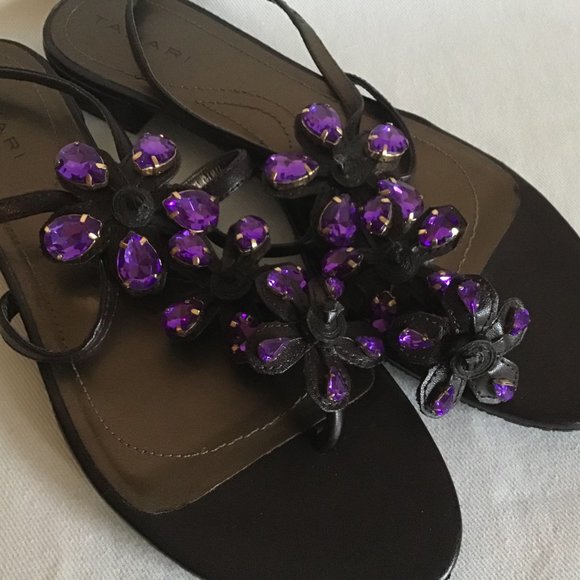 Tahari Gemstone Ankle Strap Sandals - Picture 2 of 7